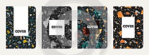 Notepad cover design. Terrazzo abstract