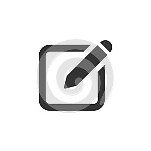 Notepad edit document with pencil icon. Vector illustration. Bus