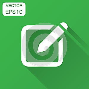 Notepad edit document with pencil icon. Vector illustration with
