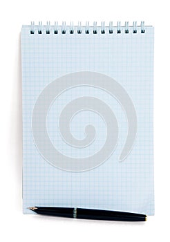 Notepad and fountain pen