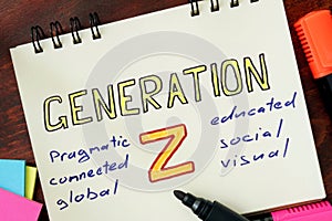 Notepad with generation z. photo