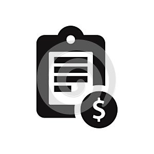 Notepad icon with Dollar sign vector illustration isolated on white background.