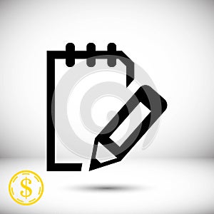 Notepad icon stock vector illustration flat design