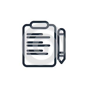 notepad icon vector from medical concept. Thin line illustration of notepad editable stroke. notepad linear sign for use on web