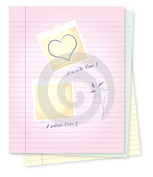 Notepad with love messages