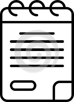 Notepad Outline Vector Icon