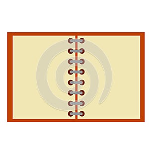 Notepad. Open notebook for writing. School book or textbook for studying.