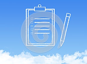 Notepad paper document cloud shape