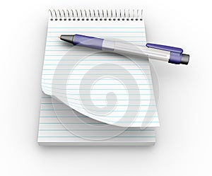 Notepad and pen