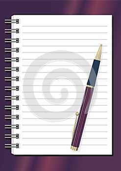 Notepad with pen