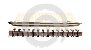 Notepad and Pen Isolated