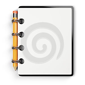 Notepad and pencil