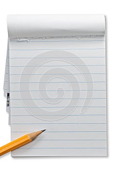 Notepad and pencil