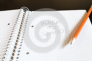 A notepad with squares and a pencil. Written on the sheet, the p