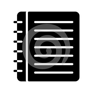 Notepad glyph flat vector icon