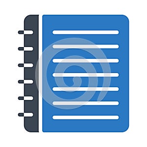 Notepad glyph color flat vector icon