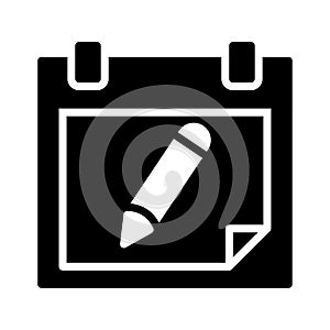 Notepad glyph flat vector icon