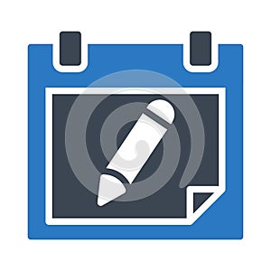 Notepad glyph color vector icon