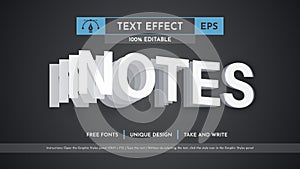 Notes - Editable Text Effect, Font Style