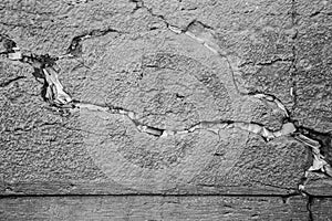 Notes into the gap of the stones at the wailing wall in black and white