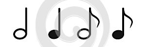 Notes icons. Vector note symbols. Musical notes