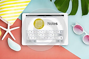 Notes Message Icon Webpage Concept