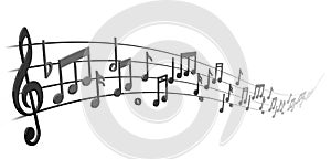 Notes on the musical staff