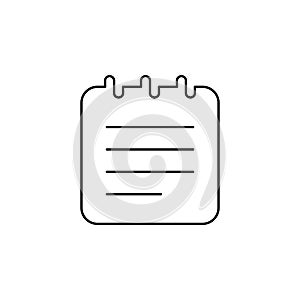 Notes, Notepad, Notebook, Memo, Diary, Paper Thin Line Icon Vector Illustration Logo Template. Suitable For Many Purposes.