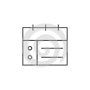 Notes, Notepad, Notebook, Memo, Diary, Paper Thin Line Icon Vector Illustration Logo Template. Suitable For Many Purposes.