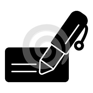 Notes and pan vector icon. Black and white note illustration. Solid linear business icon.