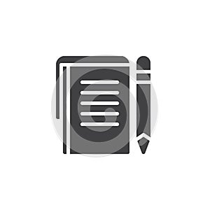 Notes paper and pen vector icon