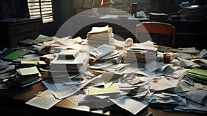 notes papers on table