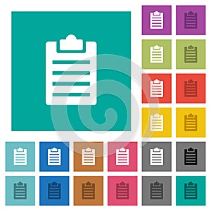 Notes square flat multi colored icons