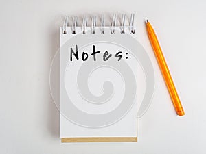 Notes text on notepad page