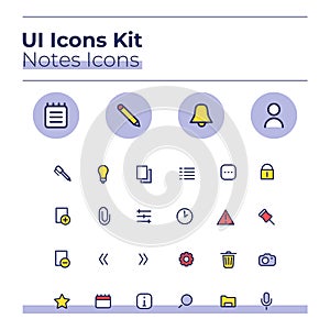 Notes UI icons kit