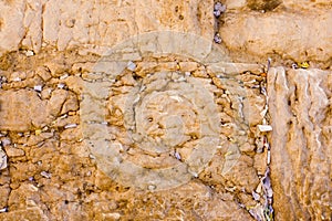 The notes in the Wailing Wall. Jerusalem, Israel