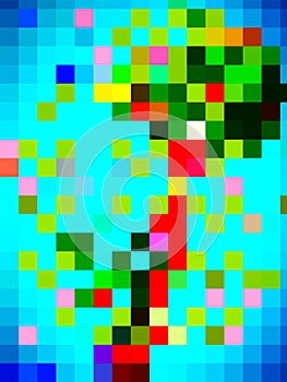 A noteworthy perfect digital colorful pattern of squares photo