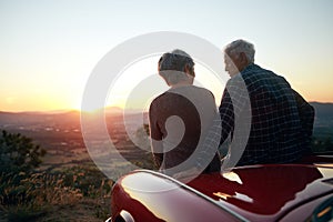 Nothing like travel to enrich your life. a senior couple enjoying a road trip.