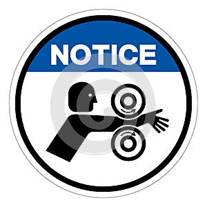 Notice Arm Entangle Rollers Right Symbol Sign, Vector Illustration, Isolate On White Background Label .EPS10