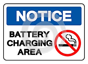 Notice Battery Charging Area Symbol Sign, Vector Illustration, Isolate On White Background Label. EPS10