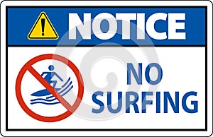 Notice Beach Safety Sign No Surfing