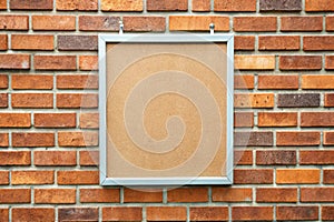 Notice Board on a Brick Wall for Office or Home Use