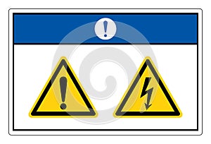 Notice Electric Shock Hazard Symbol Sign, Vector Illustration, Isolate On White Background Label. EPS10