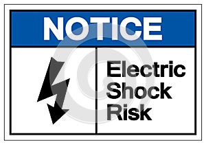 Notice Electric Shock Risk Symbol Sign, Vector Illustration, Isolate On White Background Label .EPS10