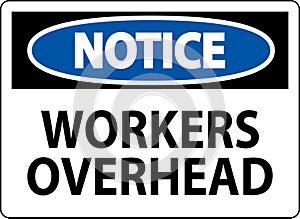 Notice Falling Debris Sign, Workers Overhead Falling Objects