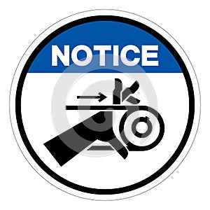 Notice Hand Entanglement Belt Drive Symbol Sign, Vector Illustration, Isolate On White Background Label .EPS10