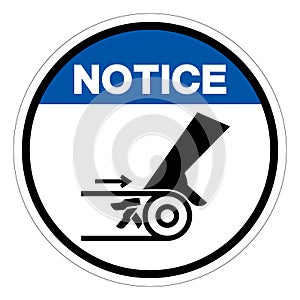 Notice Hand Entanglement Belt Drive Symbol Sign, Vector Illustration, Isolate On White Background Label .EPS10