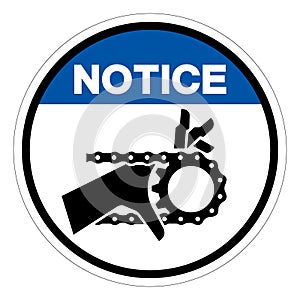 Notice Hand Entanglement Chain Drive Symbol Sign, Vector Illustration, Isolate On White Background Label .EPS10