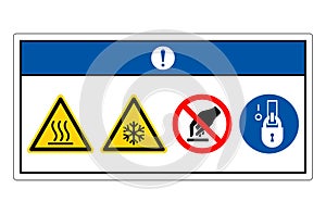 Notice Hot or Cold Surface Symbol Sign, Vector Illustration, Isolate On White Background Label. EPS10