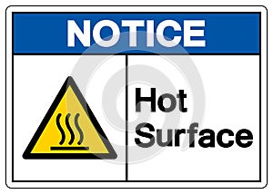 Notice Hot Surface Symbol Sign, Vector Illustration, Isolate On White Background Label .EPS10
